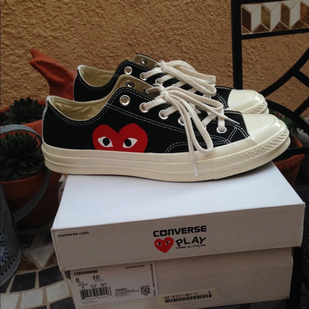 CDG Black Low Top Converse